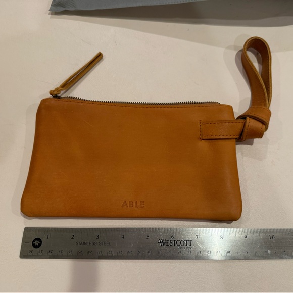 Able Handbags - ABLE Cognac Leather Wristlet